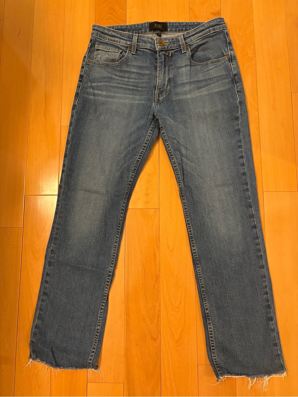Paige Normandie Men's Straight-Leg Jeans in Medium Blue